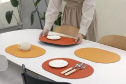Reversible Two-Tone Flat Vegan Leather Tray