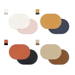 Reversible Two-Tone Flat Vegan Leather Tray