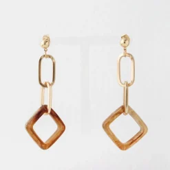 Rhombus Gold Earrings