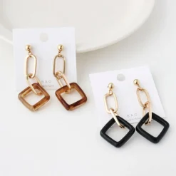 Rhombus Gold Earrings