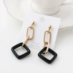 Rhombus Gold Earrings