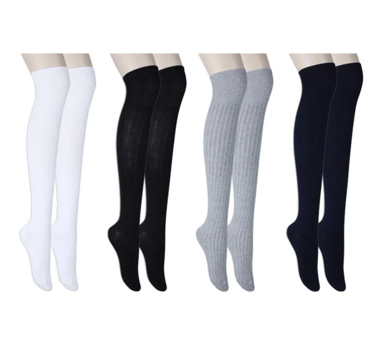 Ribbed Over The Knee Women Socks
