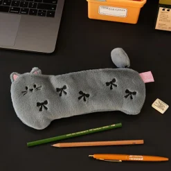 Ribbon Cat Fluffy Pen Pouch