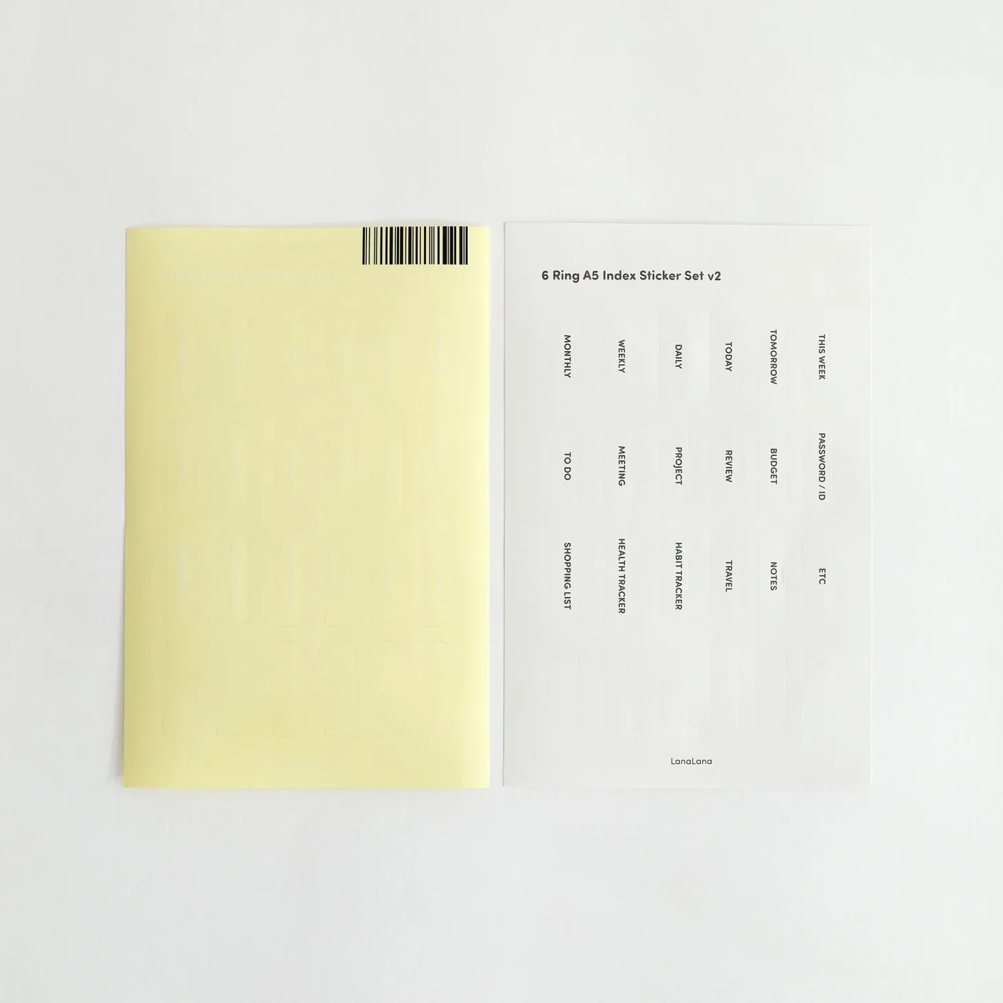 6 Ring A5 Index Sticker Set v2
