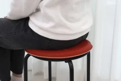 Round Vegan Leather Sitting Cushion