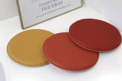 Round Vegan Leather Sitting Cushion