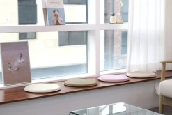 Round Vegan Leather Sitting Cushion