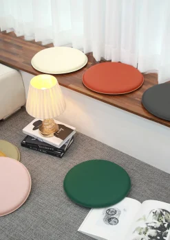 Round Vegan Leather Sitting Cushion