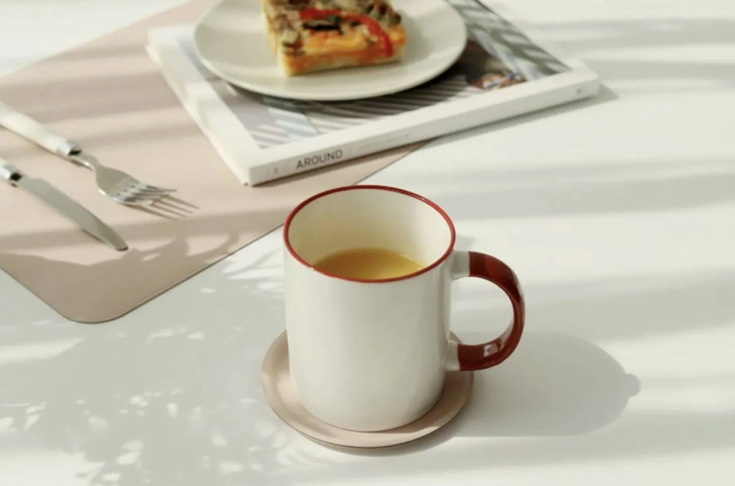 Round Vegan Leather Tea Coaster