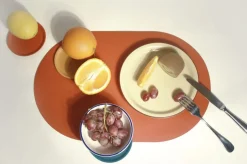 Round Vegan Leather Tea Coaster