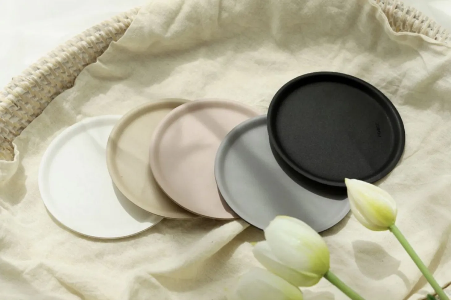 Round Vegan Leather Tea Coaster