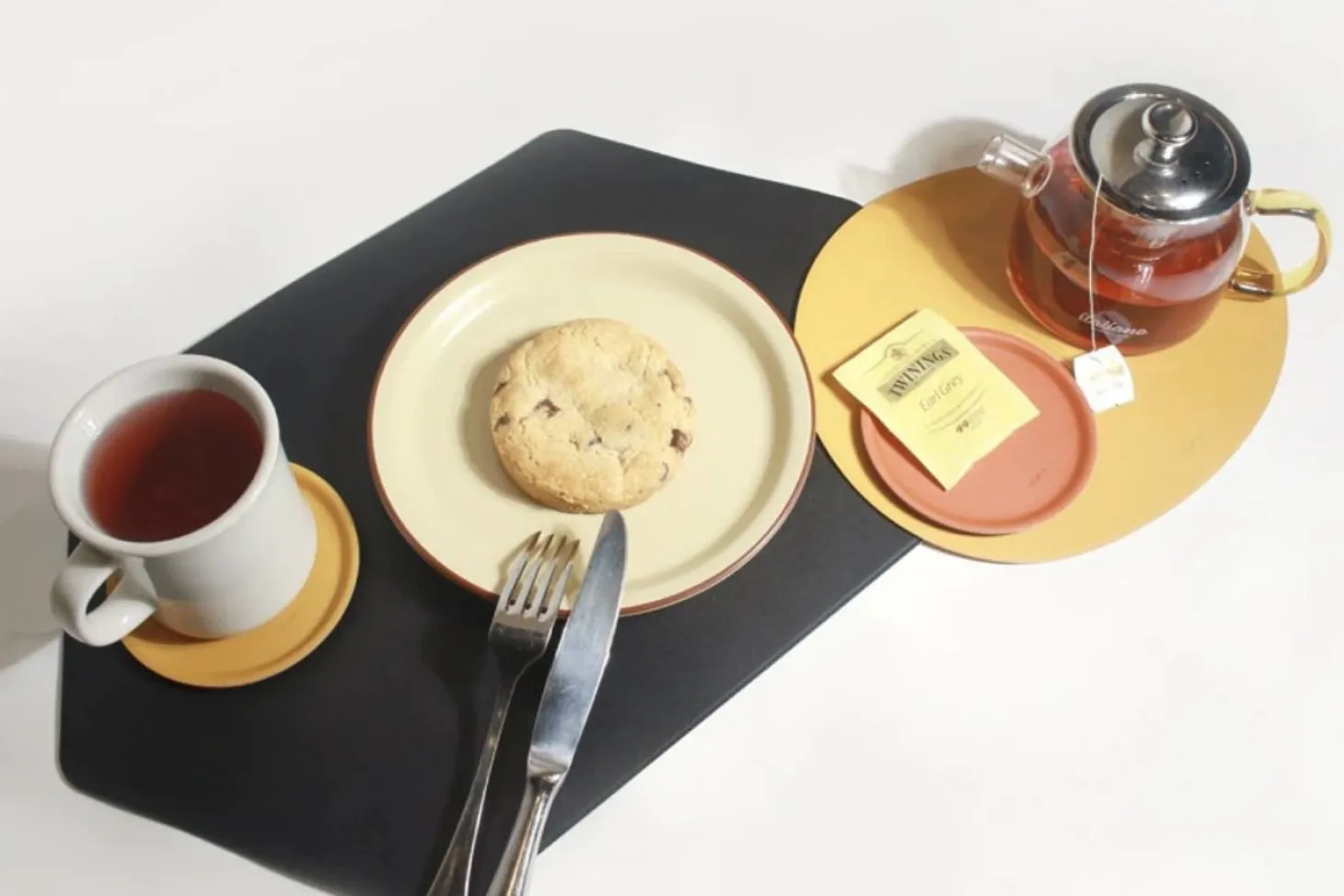 Round Vegan Leather Tea Coaster