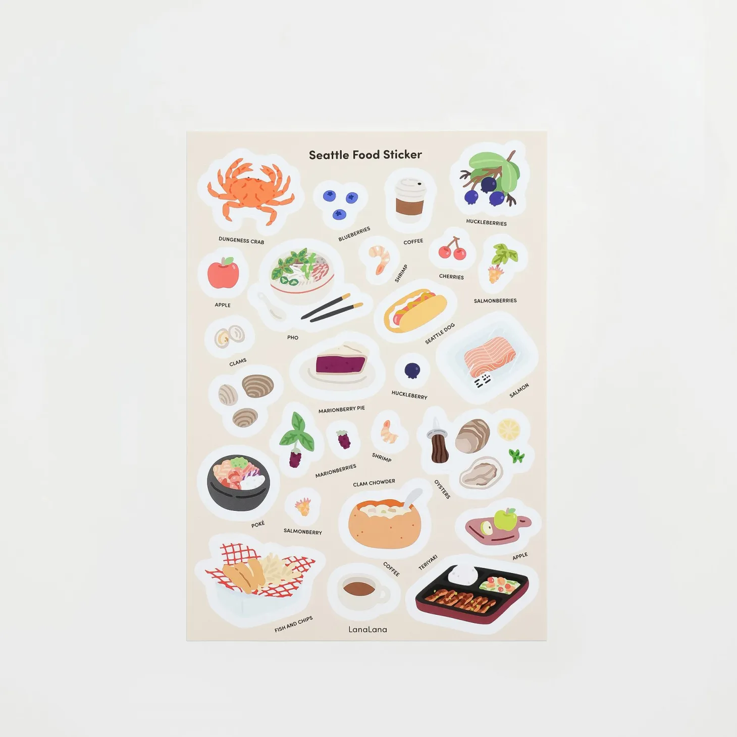 Seattle Food Deco Sticker