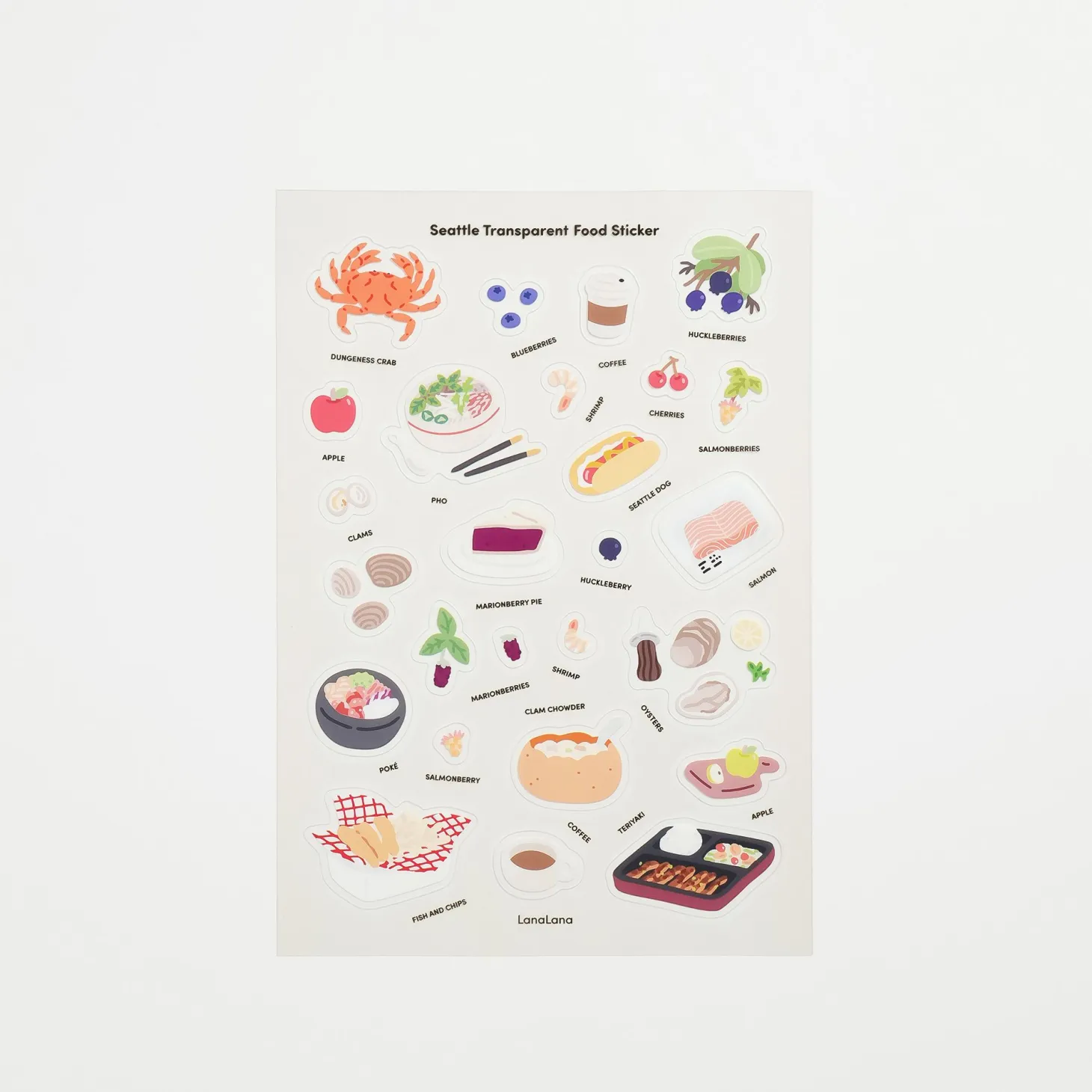 Seattle Food Deco Sticker