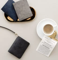 Simple Ash Wallet + Neck Strap Set