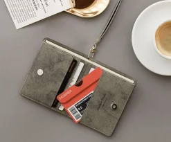 Simple Ash Wallet + Neck Strap Set
