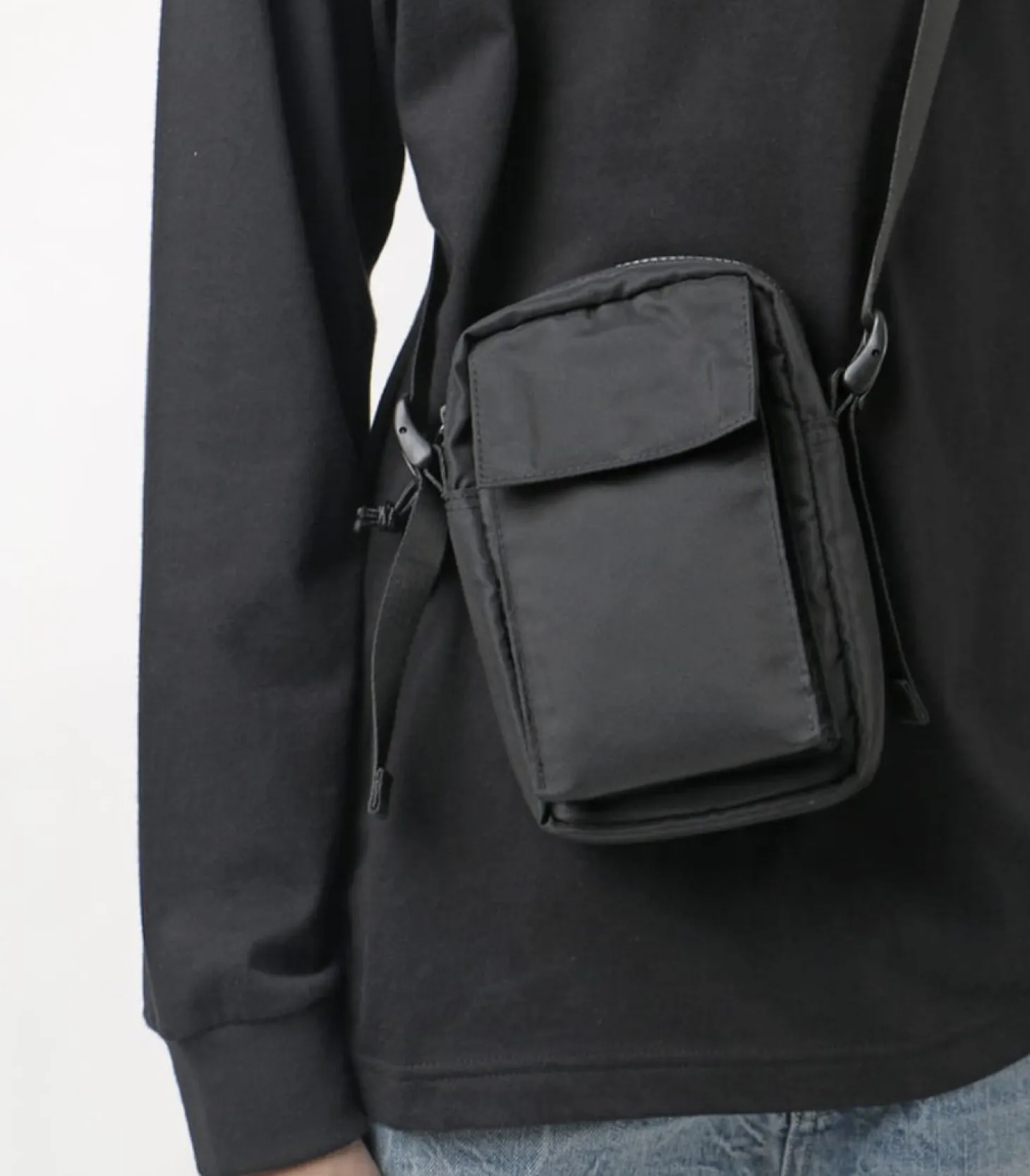 Simple Black Phone Crossbody Bag