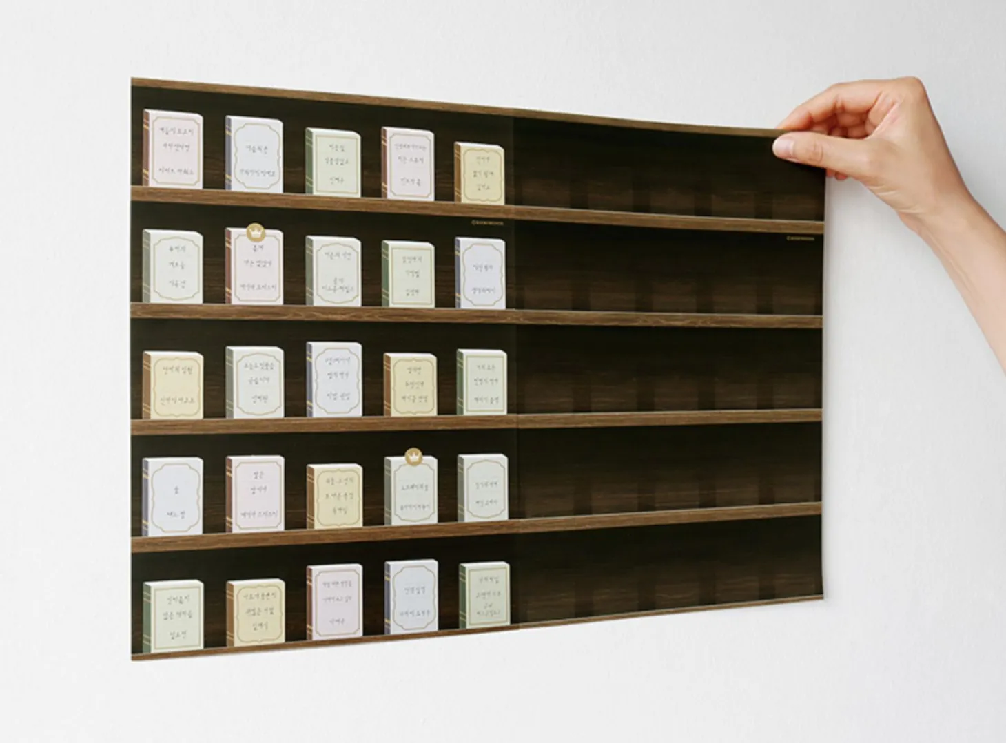 Small Bookshelf Poster & Sticker Set