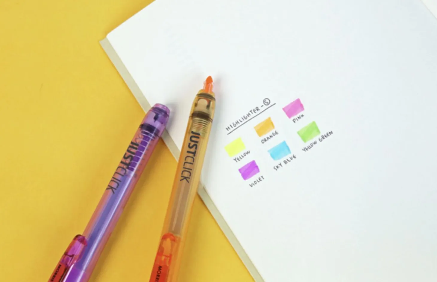 Small Just Click Retractable Highlighter Set