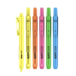 Small Just Click Retractable Highlighter Set