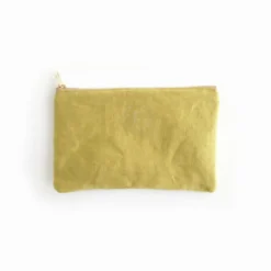 Small Linen Gold Zipper Pouch