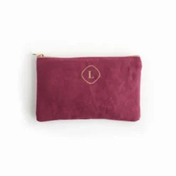 Small Linen Gold Zipper Pouch