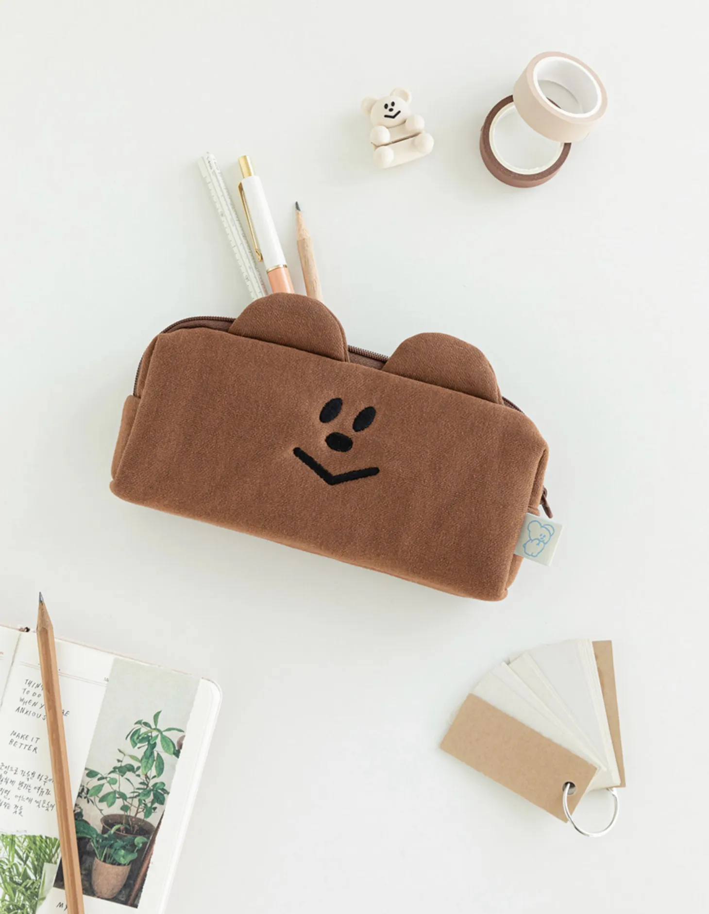 Smile Bear Cushion Pencil Pouch