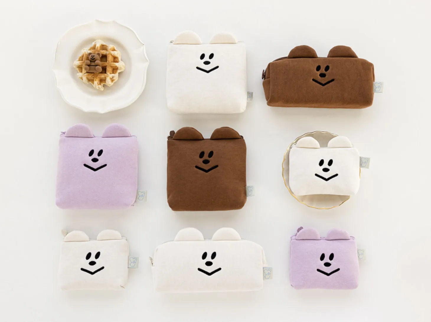 Smile Bear Cushion Pencil Pouch