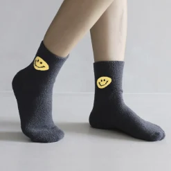 Smile Fluffy Micro Crew Women Socks