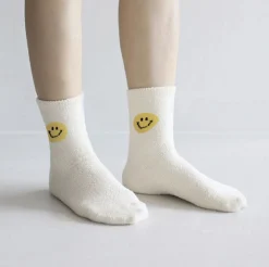 Smile Fluffy Micro Crew Women Socks
