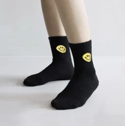 Smile Fluffy Micro Crew Women Socks