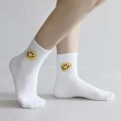 Smile Fluffy Micro Crew Women Socks