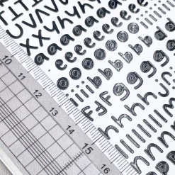 Smile Round Alphabet Slim Sticker
