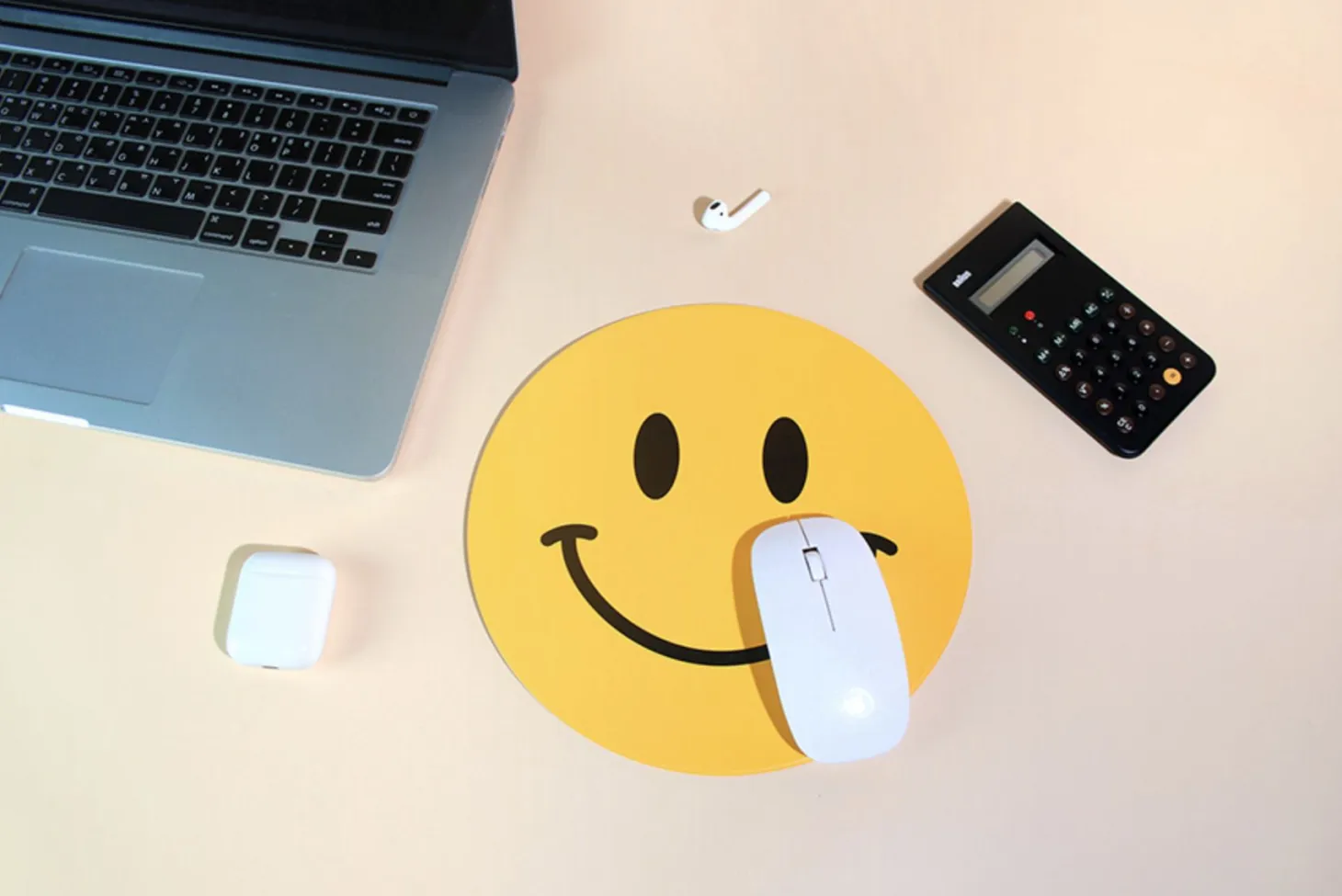 Smile Vegan Leather Mouse Pad