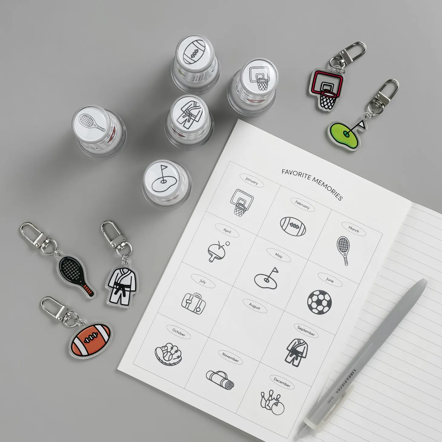 Sports Acrylic Key Ring v1