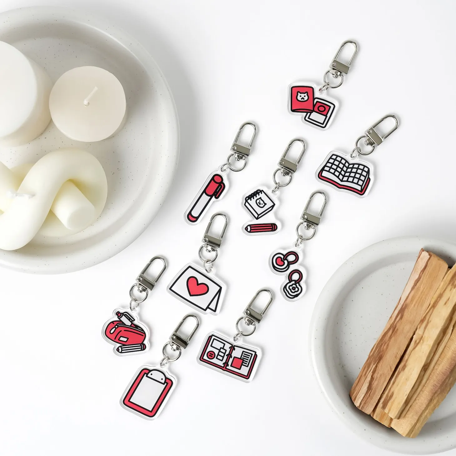 Stationery Acrylic Key Ring