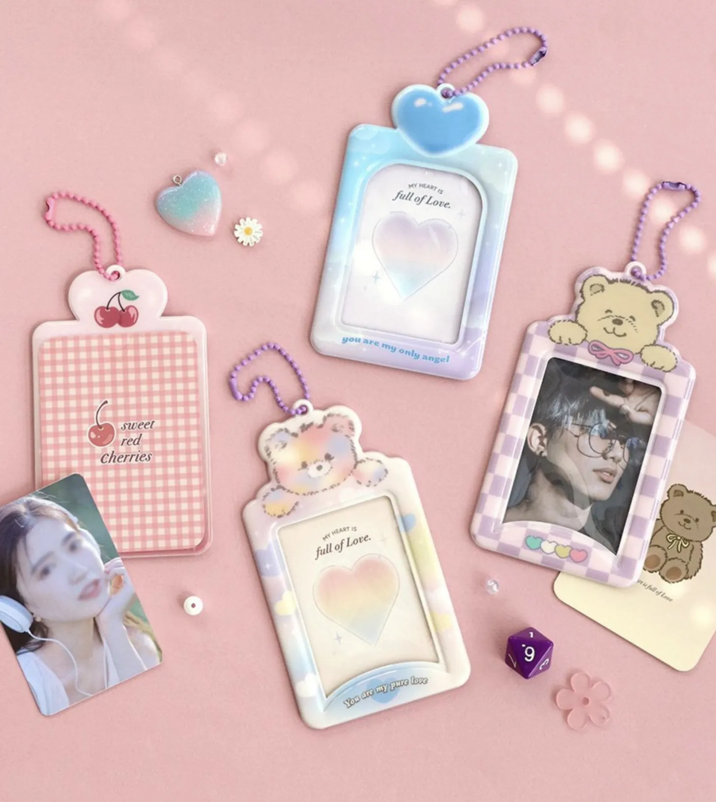 Sugar Photo Holder Ball Chain