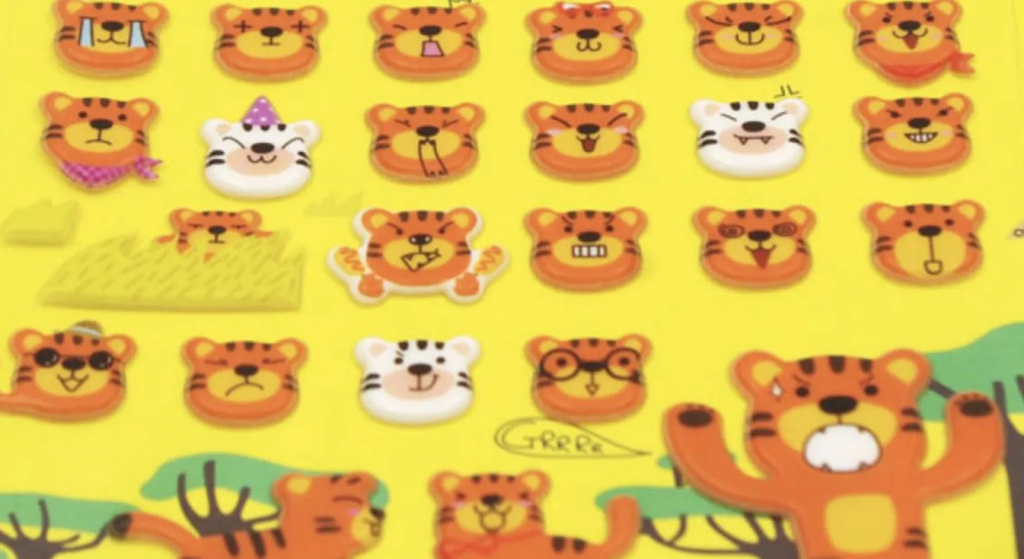 Tiger Emoji Puffy Sticker