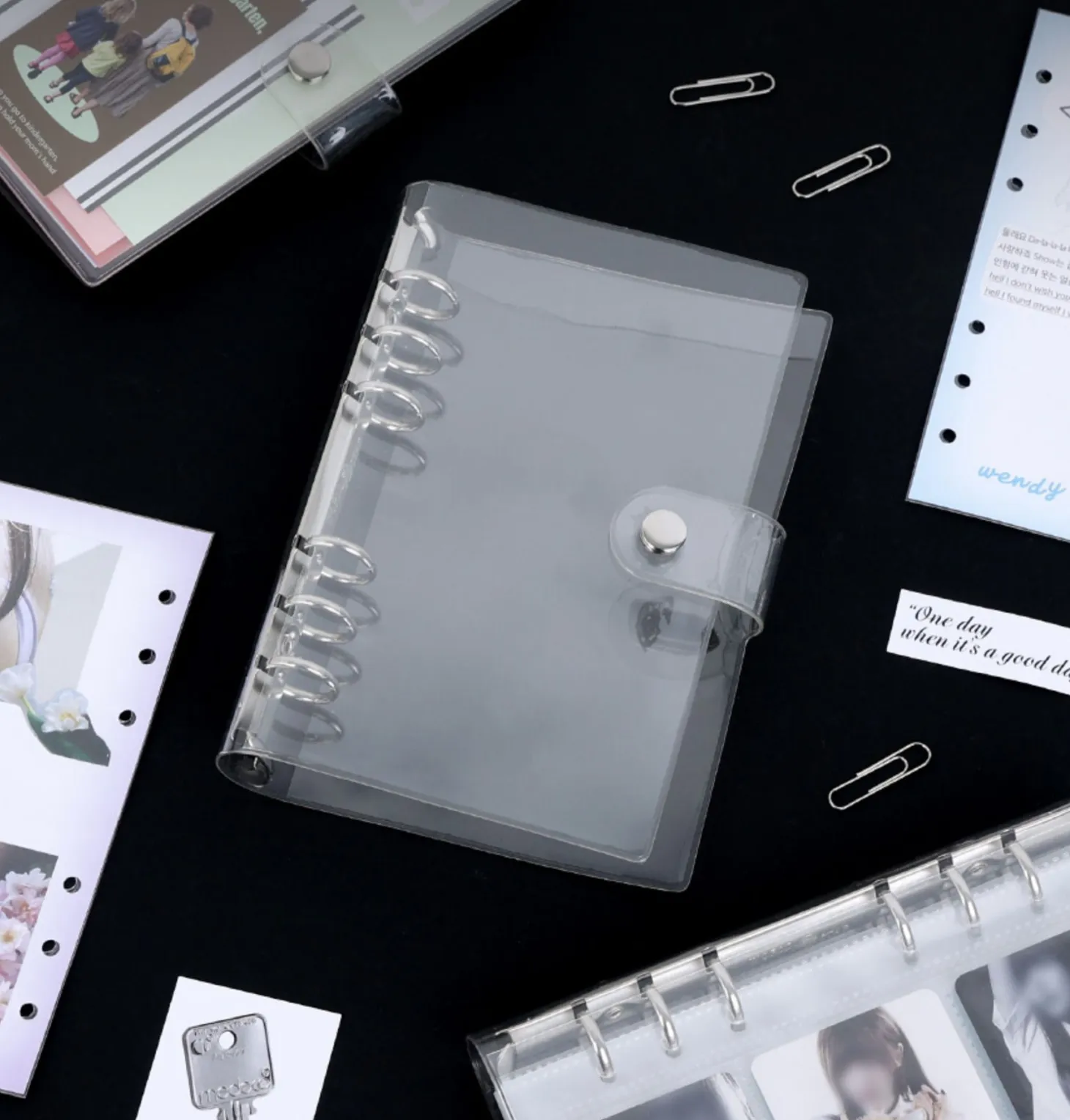 Transparent 6 Ring A6 PVC Binder