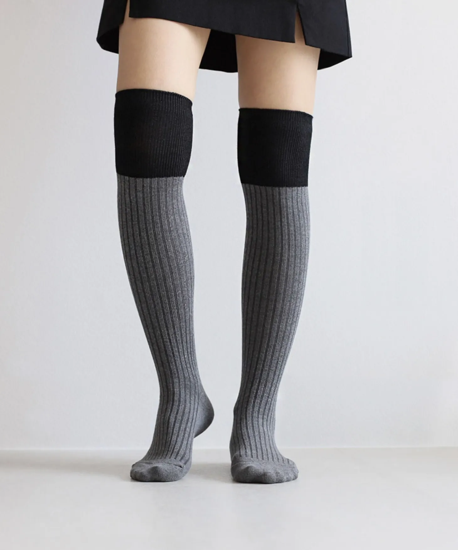 Two Tone Over The Knee Women Socks