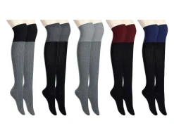 Two Tone Over The Knee Women Socks