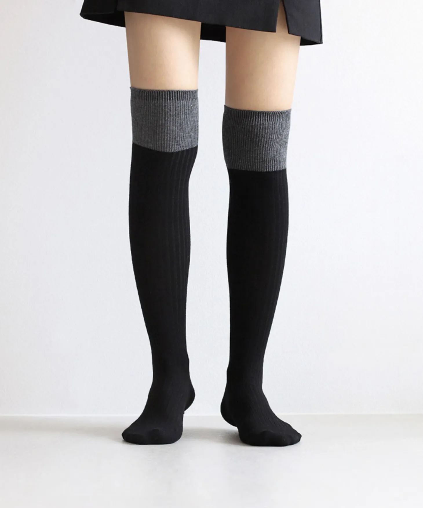 Two Tone Over The Knee Women Socks