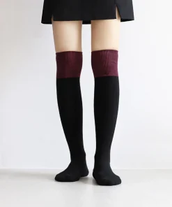 Two Tone Over The Knee Women Socks