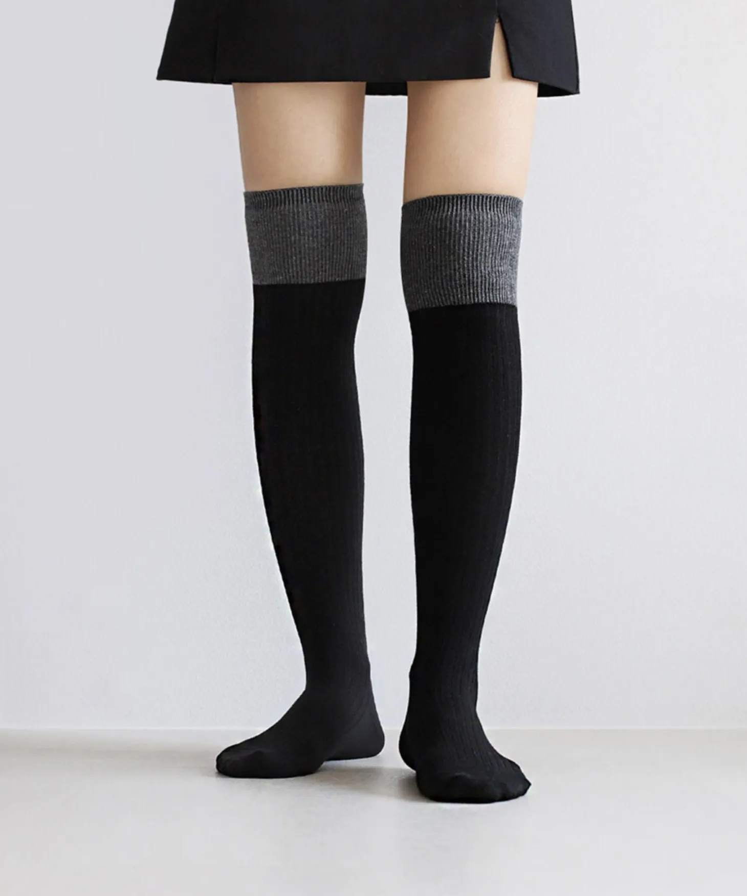 Two Tone Over The Knee Women Socks