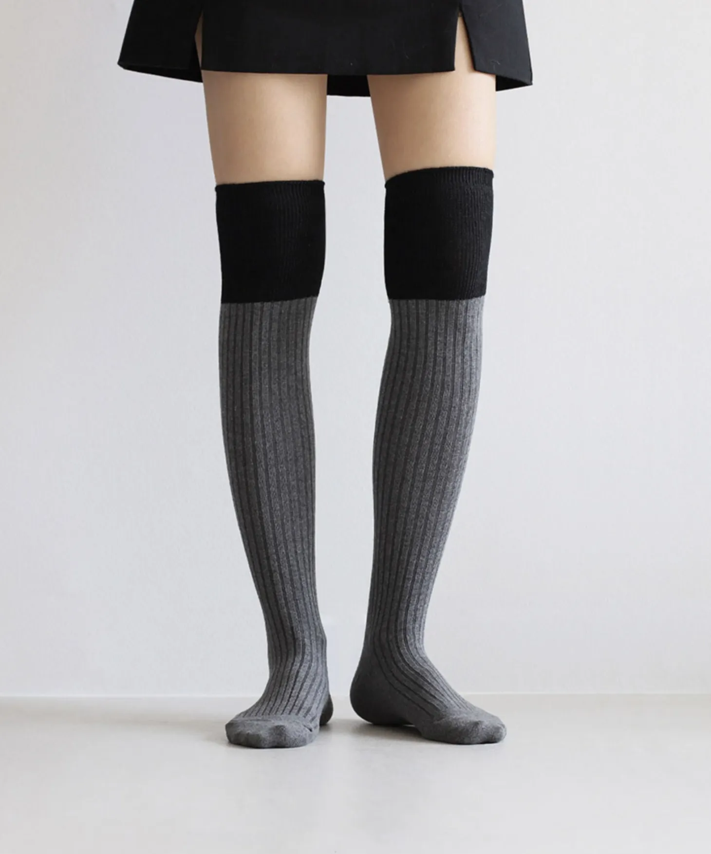 Two Tone Over The Knee Women Socks