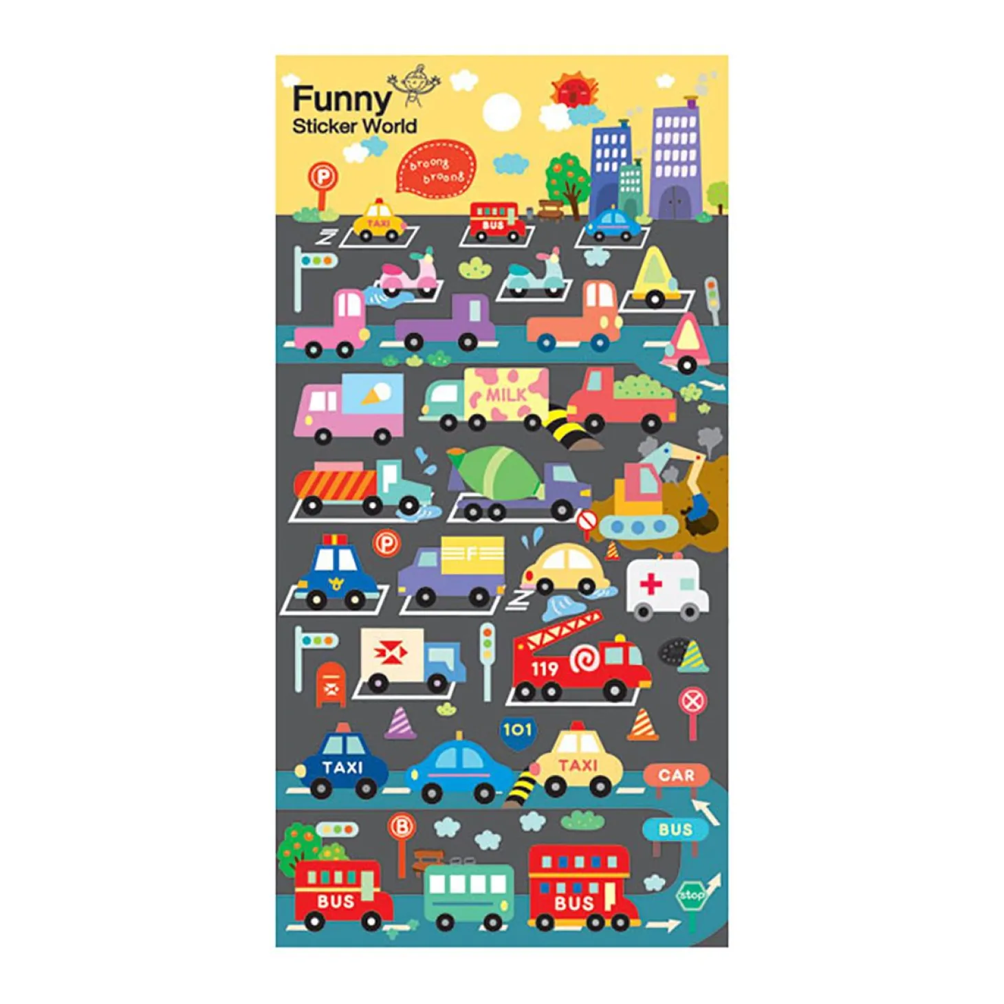 Types of Vehicles Puffy Sticker