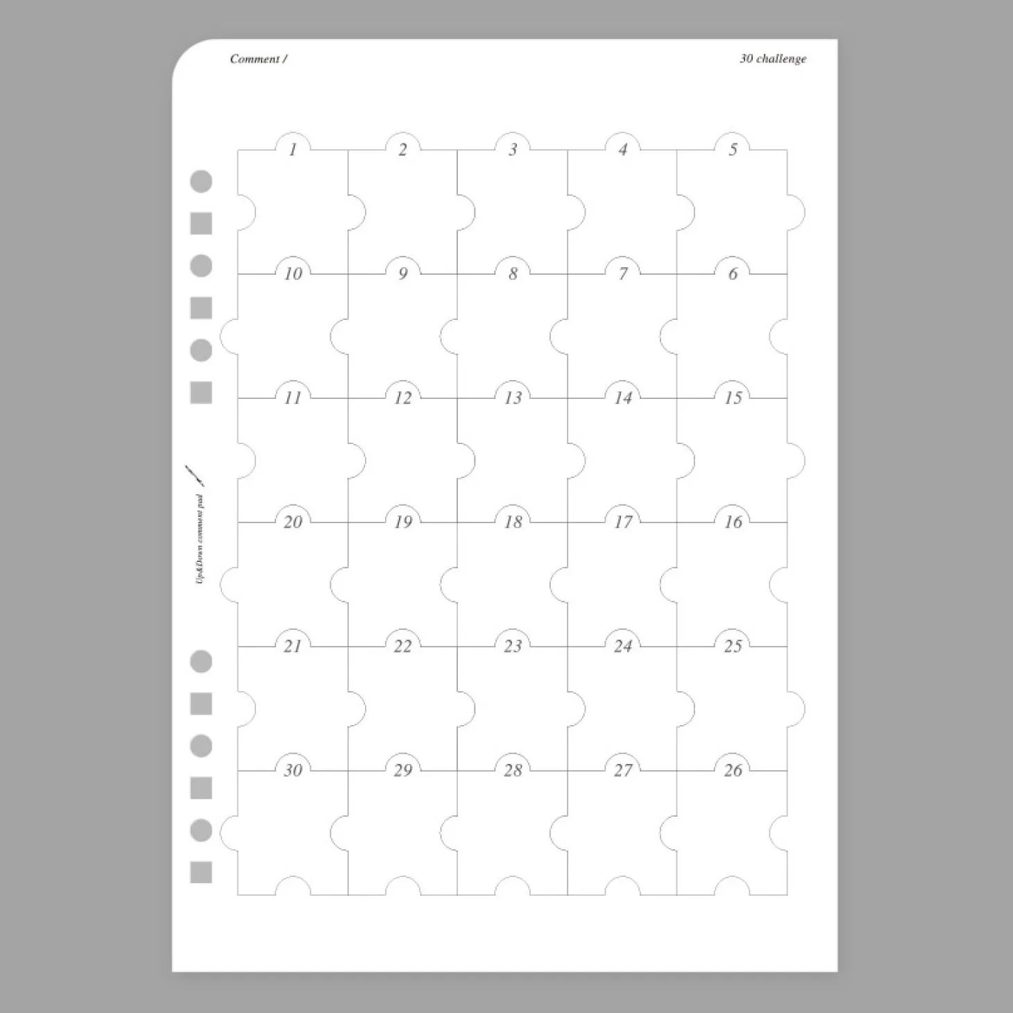Up&Down Fountain Friendly 6 Ring A5 Note Refill
