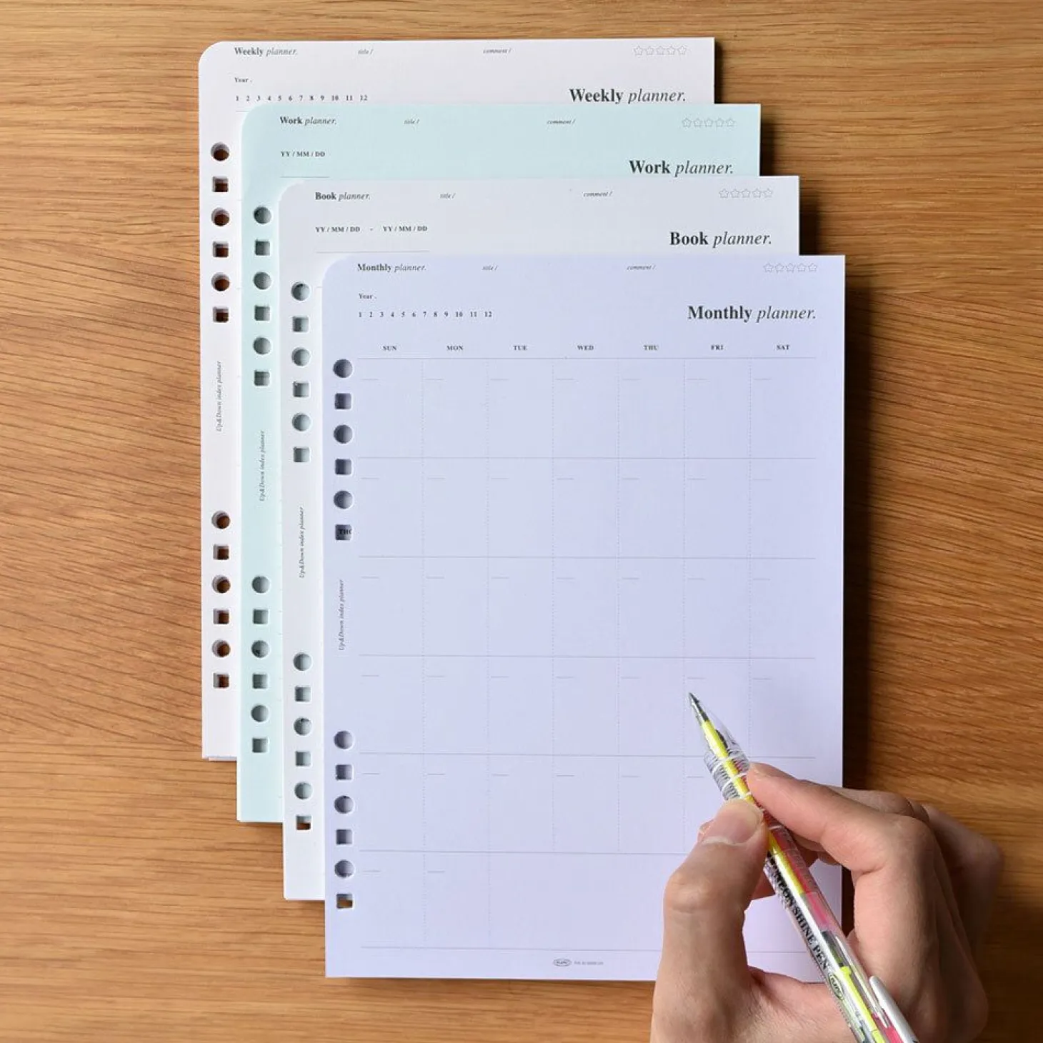 Up&Down Index 6 Ring A5 Planner Refill