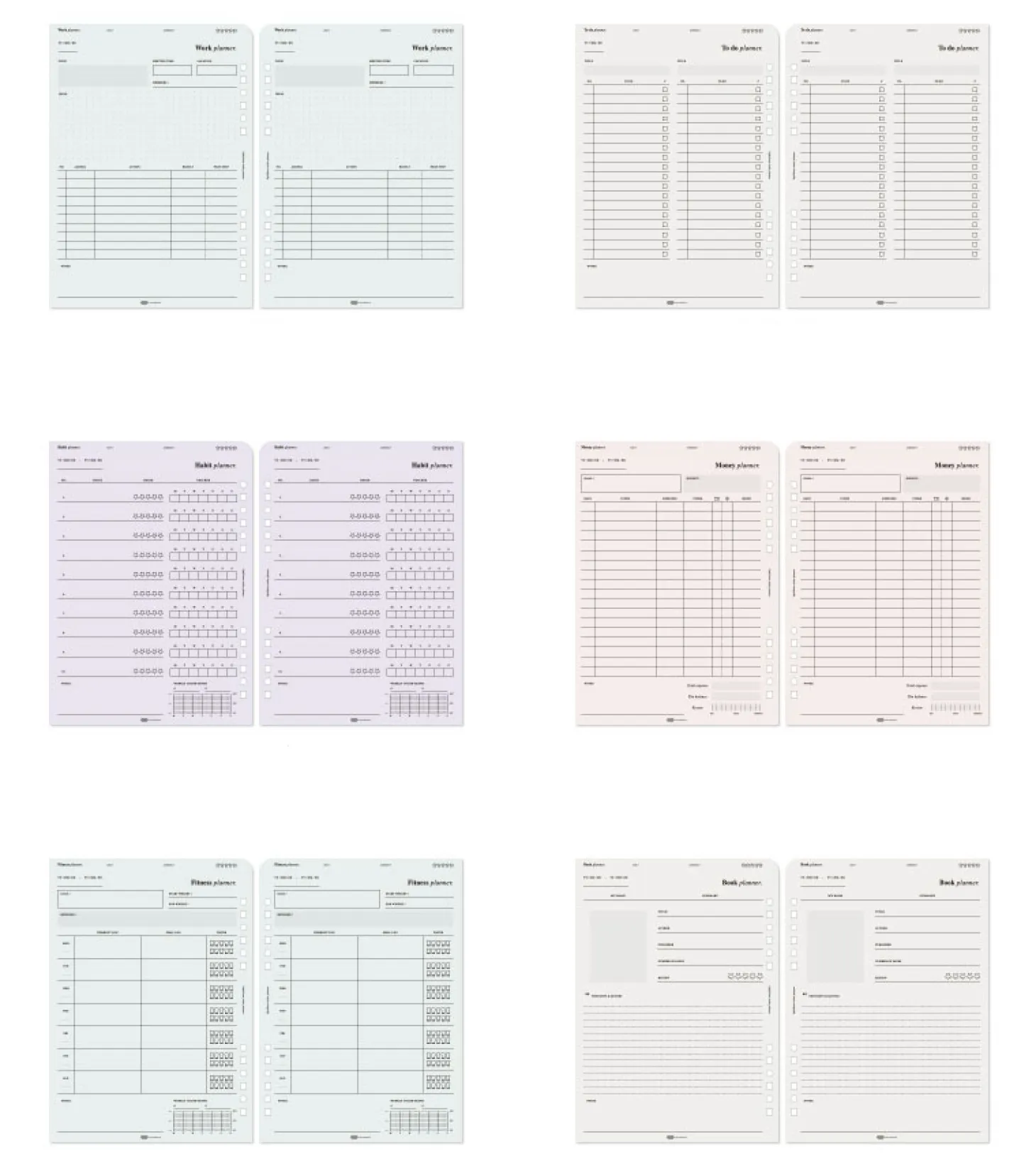 Up&Down Index 6 Ring A5 Planner Refill