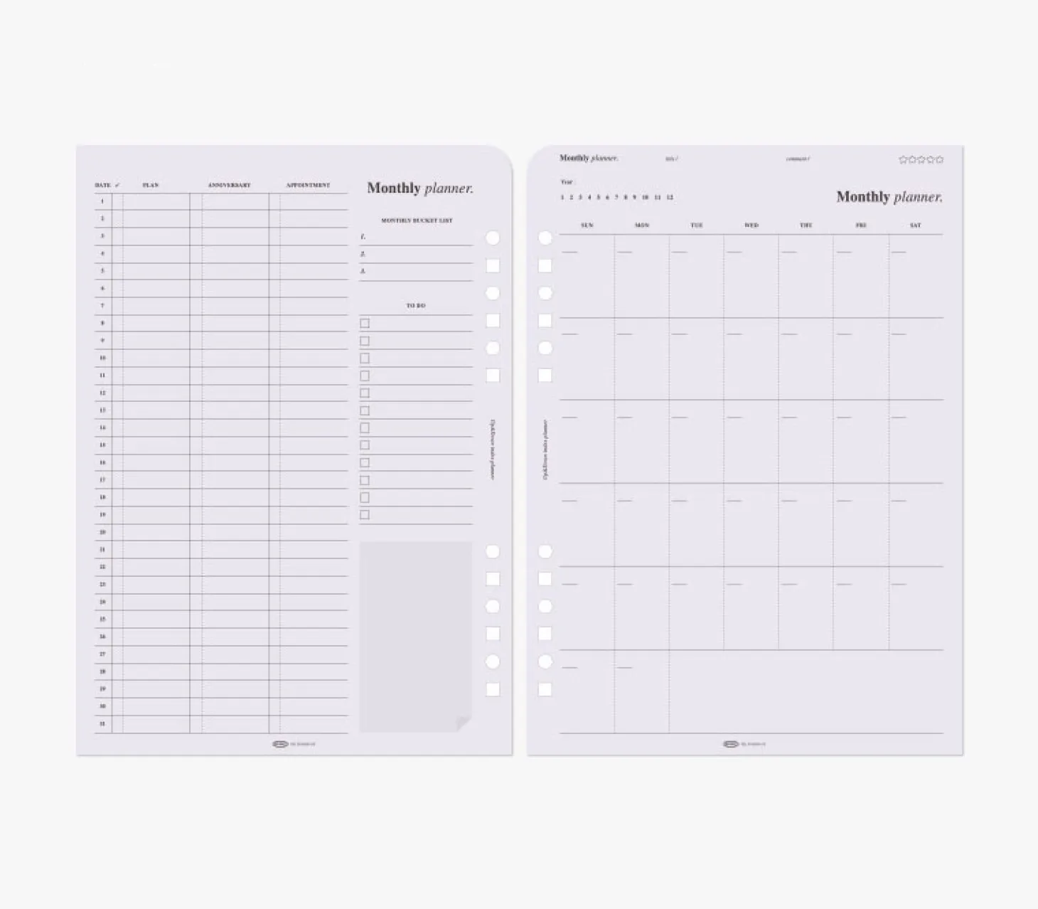 Up&Down Index 6 Ring A5 Planner Refill